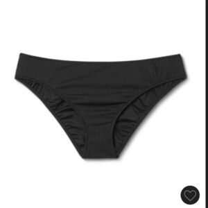 New Shade & Shore XL Black Ribbed Hipster Bikini Bottoms NWT